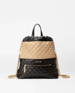 MZ Wallace MZW Exclusives|Crosby Audrey Backpack Black/CamelLeather