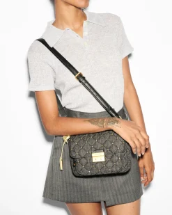 MZ Wallace Crosby|Crossbody|Crosby Lock Small Crossbody TrueCharcoalDenim