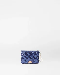 MZ Wallace Accessories|Flat Metro Key Pouch SapphireSequin
