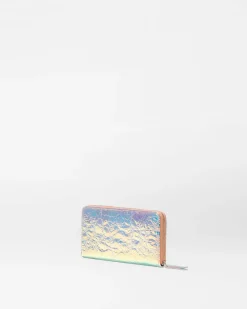 MZ Wallace Accessories|MZW Exclusives|Long Zip Round Wallet PinkOpalLeather