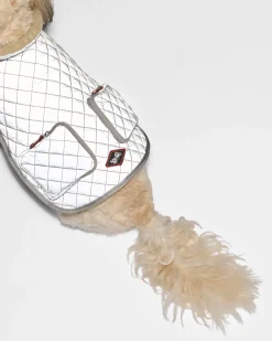 MZ Wallace Accessories|Medium MZW Dog Coat SilverReflectiveW/TanSherpa