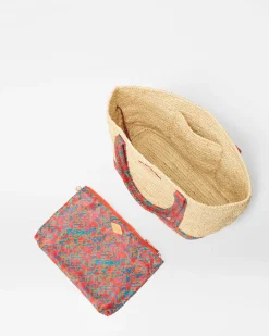 MZ Wallace Raffia|Totes|Medium Raffia Tote Raffia/PoppyPrint