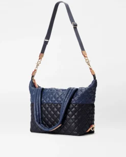 MZ Wallace Metro|Shoulders|Medium Sutton Deluxe Black/NavyColorBlock