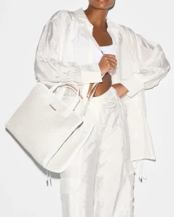 MZ Wallace Totes|Medium Woven Box Tote PearlMetallic