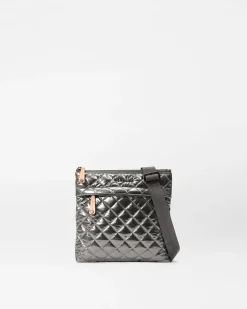 MZ Wallace Metro|Crossbody|Metro Flat Crossbody PewterMetallic