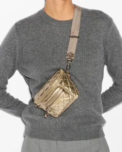 MZ Wallace Crosby|Belt Bags & Slings|Micro Crosby Sling AntiqueGoldMetallic