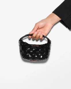 MZ Wallace Crossbody|Micro Hobo BlackSequin