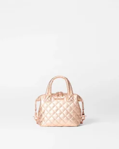 MZ Wallace Crossbody|Micro Sutton RoseGoldMetallicLeather