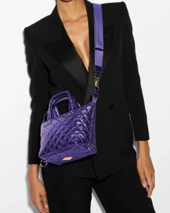 MZ Wallace Crossbody|Micro Sutton PurpleMetallicLeather