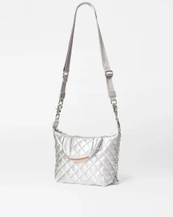 MZ Wallace Crossbody|Micro Sutton SilverMetallicLeather