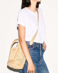 MZ Wallace Raffia|Totes|Mini Raffia Tote Raffia/Camel