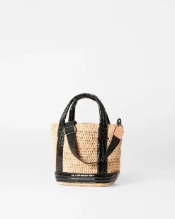 MZ Wallace Raffia|Crossbody|Mini Raffia Tote Raffia/BlackLacquer