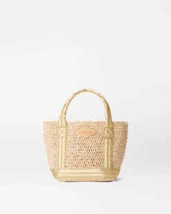 MZ Wallace Raffia|Totes|Mini Raffia Tote SequinRaffia/LightGoldPearlMetallic