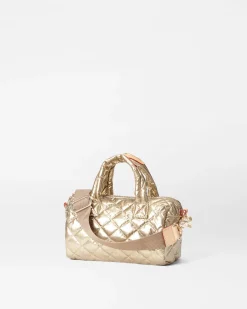 MZ Wallace Metro|Crossbody|Mini Satchel AntiqueGoldMetallic