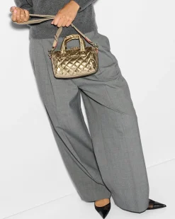 MZ Wallace Metro|Crossbody|Mini Satchel AntiqueGoldMetallic