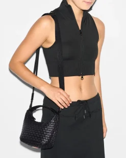 MZ Wallace Crossbody|Mini Woven Hobo Black