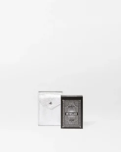 MZ Wallace Accessories|MZW Playing Card Set SilverMetallicLeather