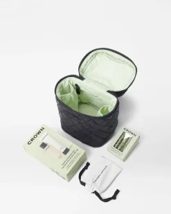 MZ Wallace Metro|Travel|MZW X Crown Affair Large Vanity Set Black/Mint