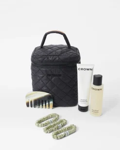 MZ Wallace Metro|Travel|MZW X Crown Affair Large Vanity Set Black/Mint