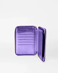 MZ Wallace Accessories|Passport Organizer PurpleMetallicLeather
