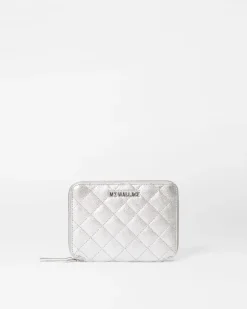 MZ Wallace Accessories|Passport Organizer SilverMetallicLeather