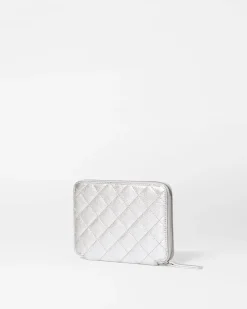 MZ Wallace Accessories|Passport Organizer SilverMetallicLeather