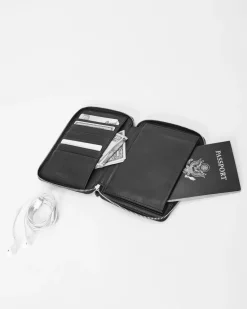 MZ Wallace Accessories|Passport Organizer SilverMetallicLeather