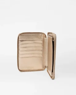 MZ Wallace Accessories|MZW Exclusives|Passport Organizer HoneyMetallicLeather