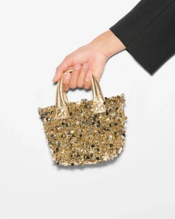 MZ Wallace Totes|Metro|Petite Metro Tote Deluxe GoldMultiSequin