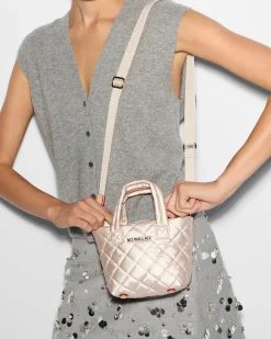 MZ Wallace Metro|Totes|Petite Metro Tote Deluxe PaleRoseGoldMetallic