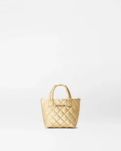 MZ Wallace Metro|Crossbody|Petite Metro Tote Deluxe LightGoldPearlMetallic