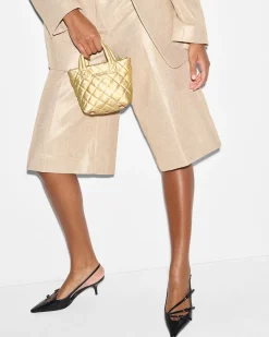 MZ Wallace Metro|Crossbody|Petite Metro Tote Deluxe LightGoldPearlMetallic