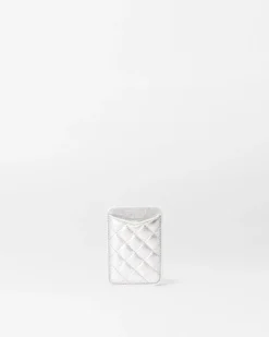 MZ Wallace Accessories|Phone Card Case SilverMetallicLeather