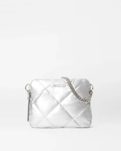 MZ Wallace Madison|Crossbody|Quilted Madison Crossbody MatteSilver