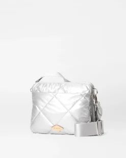 MZ Wallace Madison|Crossbody|Quilted Madison Crossbody MatteSilver
