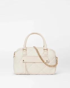 MZ Wallace Madison|Shoulders|Quilted Madison Satchel Sandshell