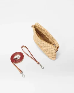 MZ Wallace Accessories|Raffia|Raffia Convertible Crossbody Camel