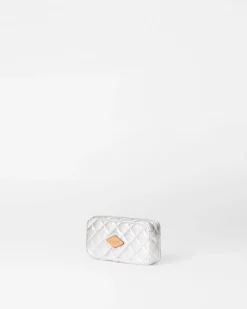 MZ Wallace Accessories|Retro Frame Case SilverMetallicLeather