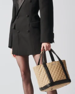 MZ Wallace Totes|MZW Exclusives|Small Empire Tote Black/CamelLeather