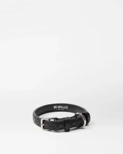 MZ Wallace Accessories|Small MZW Dog Collar BlackLeather