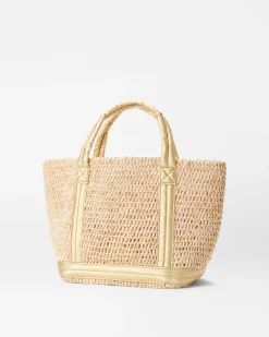 MZ Wallace Raffia|Totes|Small Raffia Tote SequinRaffia/LightGoldPearlMetallic