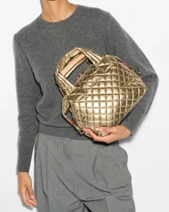 MZ Wallace Metro|Crossbody|Small Sutton Deluxe AntiqueGoldMetallic