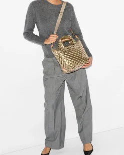 MZ Wallace Metro|Crossbody|Small Sutton Deluxe AntiqueGoldMetallic