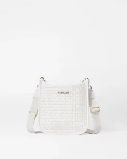 MZ Wallace Crossbody|Small Woven Box Crossbody PearlMetallic