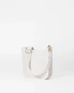 MZ Wallace Crossbody|Small Woven Box Crossbody PearlMetallic
