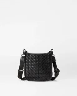 MZ Wallace Crossbody|MZW Exclusives|Small Woven Box Crossbody WovenBlackLeather