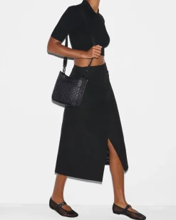 MZ Wallace Crossbody|MZW Exclusives|Small Woven Box Crossbody Black