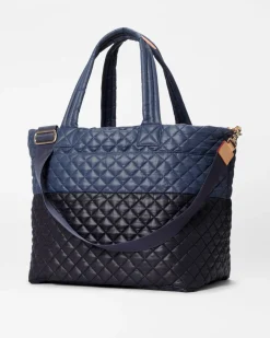 MZ Wallace Metro|Travel|The Metro Tote® Deluxe - Large Black/NavyColorBlock