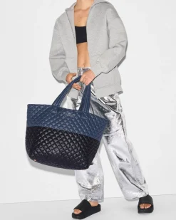 MZ Wallace Metro|Travel|The Metro Tote® Deluxe - Large Black/NavyColorBlock