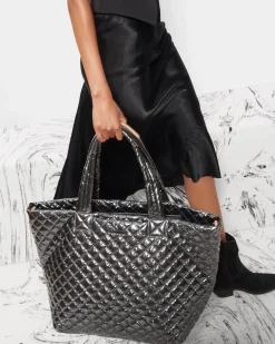 MZ Wallace Metro|The Metro Tote® Deluxe|The Metro Tote® Deluxe - Large AnthraciteMetallic